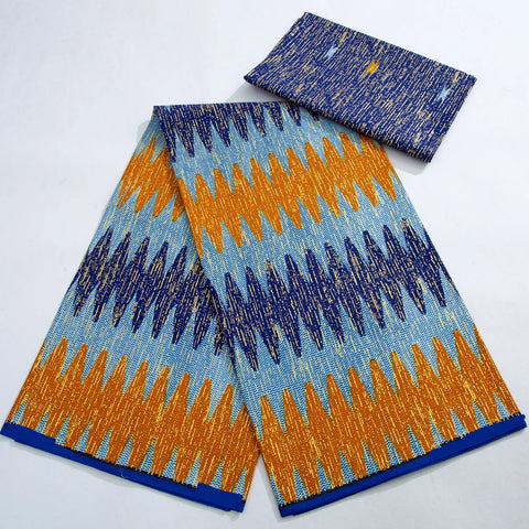 Image of Kente Wax Print Fabric African Real Wax Fabric 100% Cotton Gold Print High Quality Dress-FrenzyAfricanFashion.com