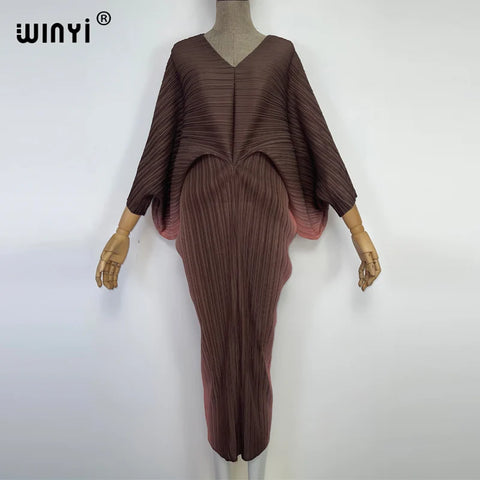 Image of batwing pleated dress-FrenzyAfricanFashion.com