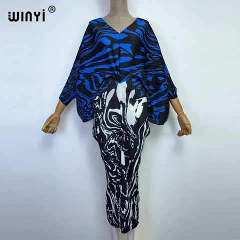 Image of batwing pleated dress-FrenzyAfricanFashion.com