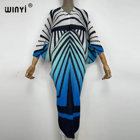 Image of batwing pleated dress-FrenzyAfricanFashion.com