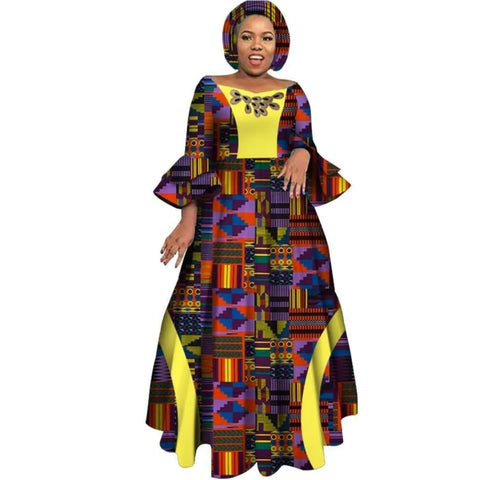 Image of Long Sleeve Dresses Women Party Wedding Dashiki African Women Dresses-FrenzyAfricanFashion.com