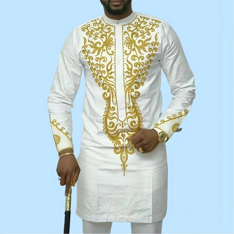 Image of Men Suit Solid Color Button Jacket and Suit Pants 2 Piece Set Wedding-FrenzyAfricanFashion.com