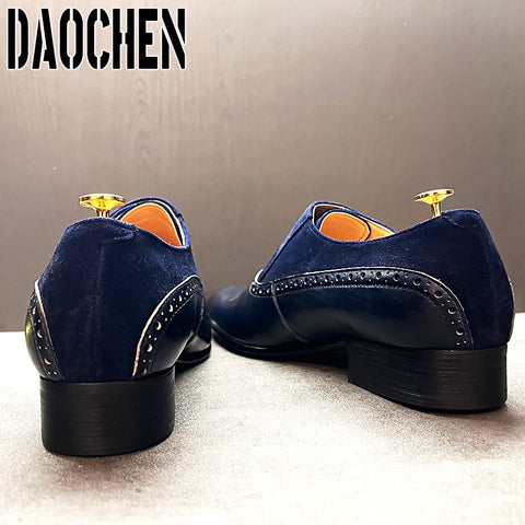 Image of Luxury Brand Mens Shoes Handmade Loafers Summer Dress Shoe Men Casual Shoes Wedding Banquet Office Genuine Leather Shoes For Men-FrenzyAfricanFashion.com