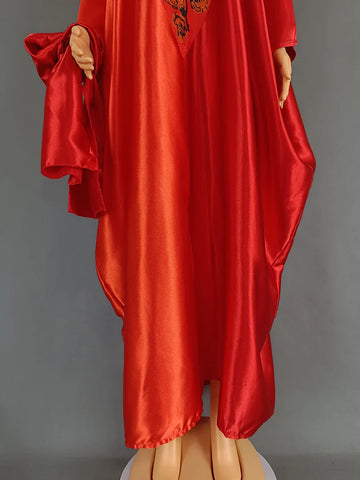 Image of Abayas Women Dubai Fashion Dress Caftan Marocain Evening Party Satin Boubou-FrenzyAfricanFashion.com