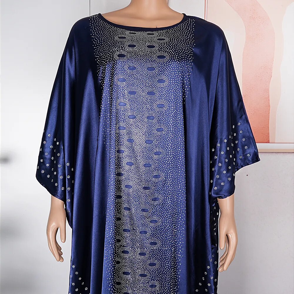 African Dresses Satin Women Kaftan Maxi Abaya-FrenzyAfricanFashion.com