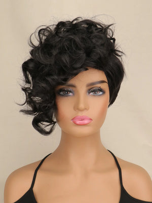 Short Curly Wig Women Short Hair Synthetic Pixie Cut-FrenzyAfricanFashion.com