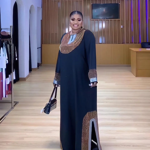 Image of The New Listing moroccan caftan woman Rhinestone decoration nigerian traditional dress for women dress women elegant luxury-FrenzyAfricanFashion.com