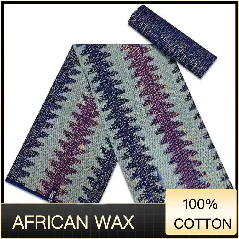 Ankara African Fabric kente gold Real Wax Dress Craft DIY Cotton 4+2yards-FrenzyAfricanFashion.com