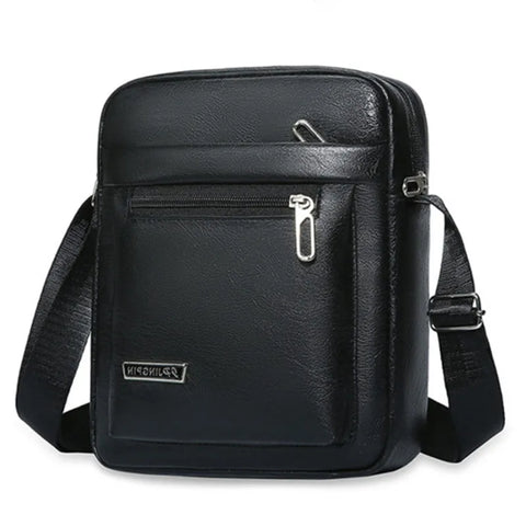 Image of Men's Genuine Leather Crossbody Shoulder Bags High quality Tote Fashion Business Man Messenger Bag Leather Bags fanny pack-FrenzyAfricanFashion.com