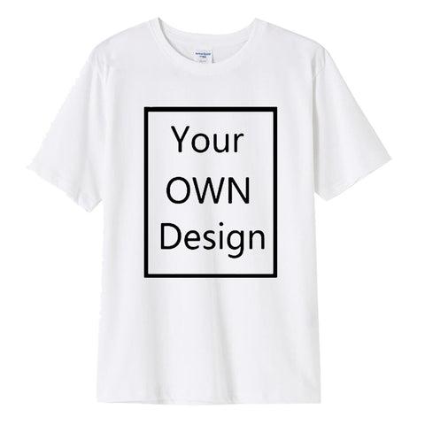Image of Cotton Custom T Shirt Make Your OWN Design Logo Text Men Print Tshirt Tops Tee-FrenzyAfricanFashion.com