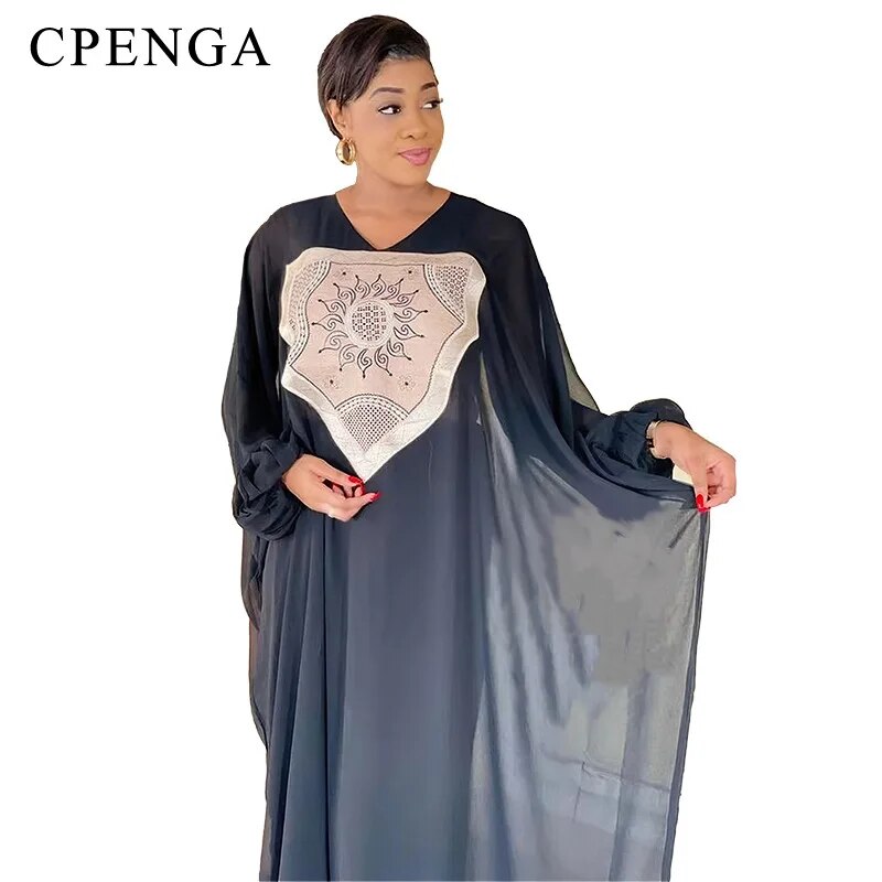 Chiffon Dresses Women Party Black Muslim Abaya Clothing-FrenzyAfricanFashion.com