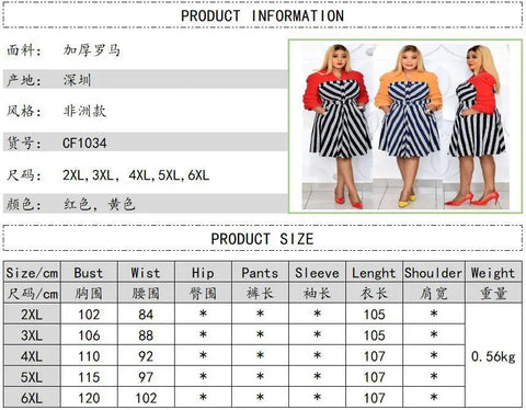 Image of New Style African Plus Size Women's Stand-up Collar Puff Sleeve Big Hem Printed Dress with Pocket-FrenzyAfricanFashion.com