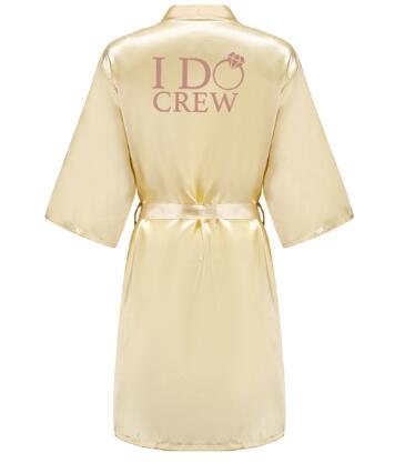 Image of I DO Women Wedding Satin Dressing Gown Personalized Custom Name Bathobe Bridal Party Robes Bridesmaid Robes gift-FrenzyAfricanFashion.com