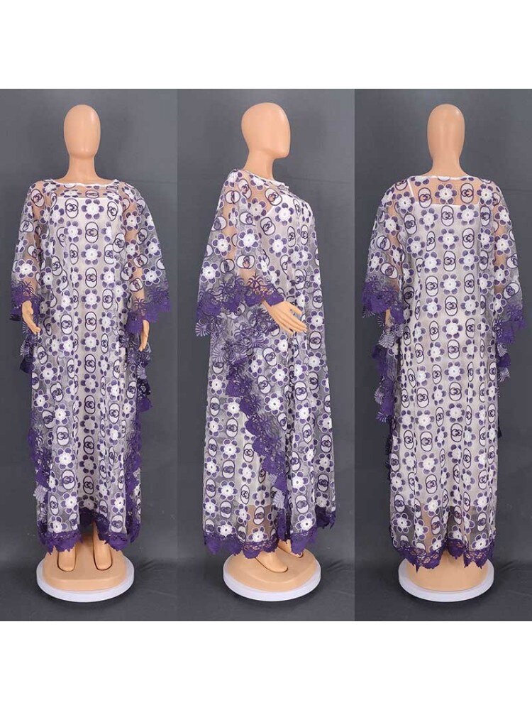 African Dresses Women Lace Evening Long Dress-FrenzyAfricanFashion.com