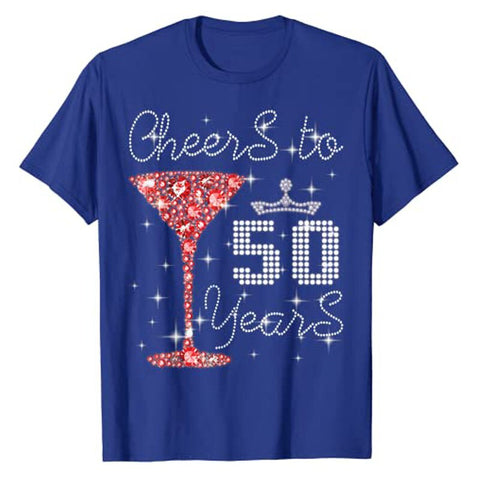 Image of Queen Princess Cheers To 50 Years Birthday T-Shirt-FrenzyAfricanFashion.com