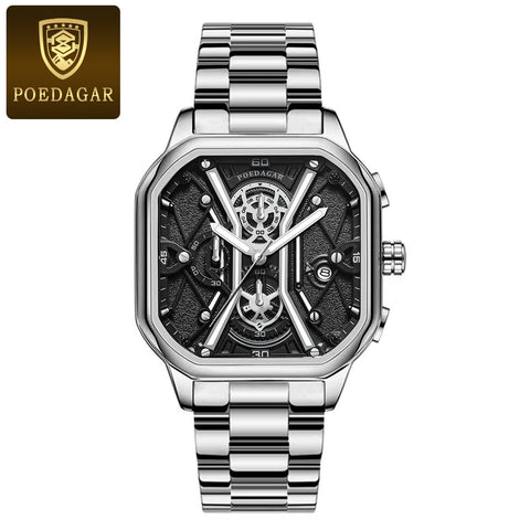 Image of BeniSap Fashion Men Wristwatches Luxury Chronograph Luminous Waterproof Date Man Watch Square-FrenzyAfricanFashion.com