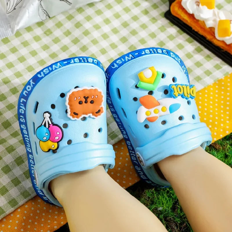 Summer Kids Sandals Children's Shoes Slippers Soft Anti-Skid Cartoon Boys Girls-FrenzyAfricanFashion.com