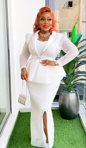 Image of Elegant Africa Clothing Plus Size Evening Wedding Party Long Dress Outfits Robes-FrenzyAfricanFashion.com