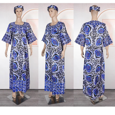 Image of African Dresses for Women Traditional Africa Clothing Dashiki Ankara Outfits Gown Abayas Robe Muslim Kaftan Maxi Long Dress 2024-FrenzyAfricanFashion.com