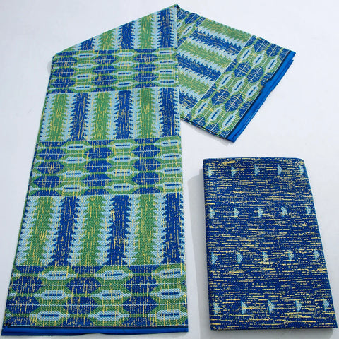 Image of Purple Kente Wax Print Fabric 2+4 Yards Ankara Wax Fabric-FrenzyAfricanFashion.com