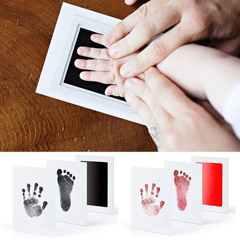 Image of Newborn Baby DIY Hand And Footprint Kit Ink Pads Photo Frame Handprint Toddlers Souvenir Accessories Safe Clean Baby Shower Gift-FrenzyAfricanFashion.com