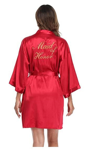 Image of Wedding Bride Bridesmaid Robe Dressing Gown Sexy Women Bathrobe Nightgown Short Sleepwear Casual Flower Kimono Geisha M L XL-FrenzyAfricanFashion.com