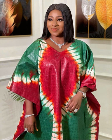 Image of S-5XL African Dresses for Women Spring Summer Africa Women Polyester Printing Plus Size Long Dress African Robes African Clothes-FrenzyAfricanFashion.com