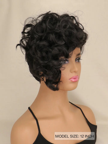 Image of Short Curly Wig Women Short Hair Synthetic Pixie Cut-FrenzyAfricanFashion.com