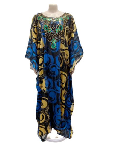 Image of Maxi Dresses Women BouBou Floral Silk Abaya-FrenzyAfricanFashion.com