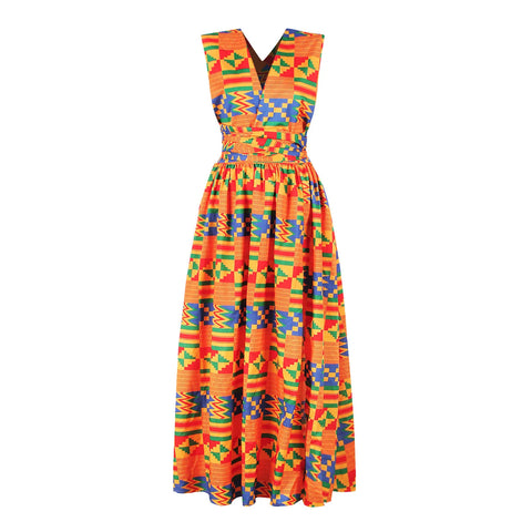 Image of african printing plus size polyester long dress-FrenzyAfricanFashion.com