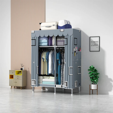 Image of Wardrobe Wardrobe with 23MM Steel Pipe Bedroom Foldable Cloth Wardrobe-FrenzyAfricanFashion.com