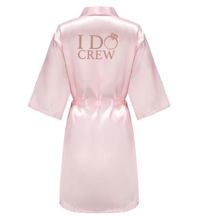 Image of I DO Women Wedding Satin Dressing Gown Personalized Custom Name Bathobe Bridal Party Robes Bridesmaid Robes gift-FrenzyAfricanFashion.com