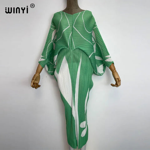 Image of batwing pleated dress-FrenzyAfricanFashion.com