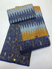 Navy Kente Wax Print Ankara African Fabric Dress Craft DIY Cotton 4+2 yards-FrenzyAfricanFashion.com