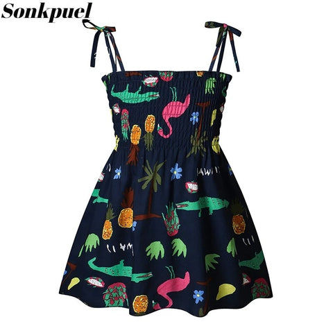 Image of Girls Sleeveless Flower Sundress Summer Beach Strap Princess Dress Cotton Children Clothes girls Casual Dresses-FrenzyAfricanFashion.com