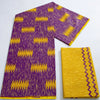Purple Kente Wax Print Fabric 2+4 Yards Ankara Wax Fabric-FrenzyAfricanFashion.com