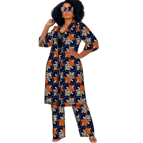 Image of Women Clothing Set Half Sleeve Tops With Straight Pants Ankara Outfits-FrenzyAfricanFashion.com