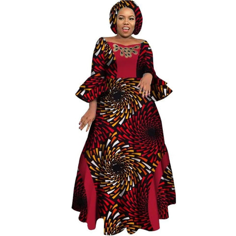 Image of Long Sleeve Dresses Women Party Wedding Dashiki African Women Dresses-FrenzyAfricanFashion.com