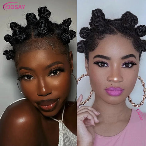 Image of Cornrow Bantu Knots Braided Wigs Full Lace Women African Twist Buns Knotless Braids-FrenzyAfricanFashion.com