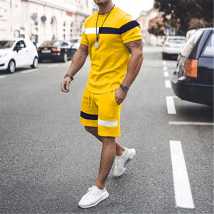 3D Casual Men's T-shirt Set Summer Beach Shorts Sportswear-FrenzyAfricanFashion.com