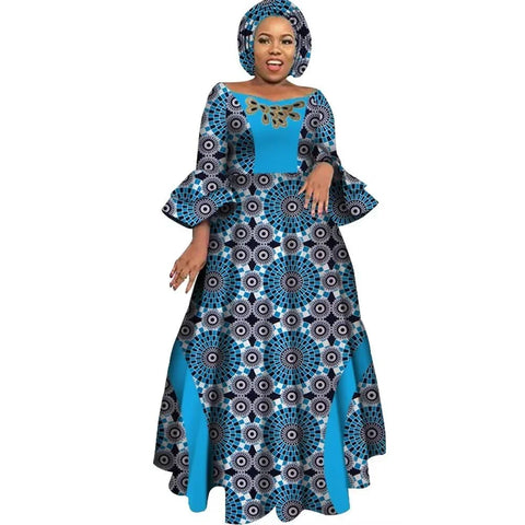 Image of Long Sleeve Dresses Women Party Wedding Dashiki African Women Dresses-FrenzyAfricanFashion.com