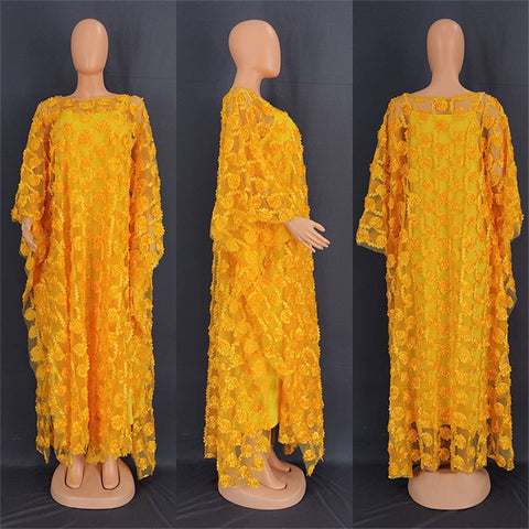 Image of Lace Dresses for Women Dashiki Boubou Robe-FrenzyAfricanFashion.com