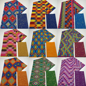 Kente Wax Prints Fabric 100% cotton Real High Quality 6 yard African Fabric for Party Dress 6 Yards-FrenzyAfricanFashion.com