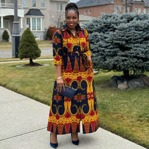 Women Elegant New Muslim Fashion Abayas Dashiki Robe Kaftan Midi Dress Turkish Africa Clothing-FrenzyAfricanFashion.com