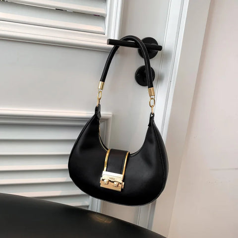 Image of PU Solid Color Single Shoulder Women's Bag Versatile Underarm Bag-FrenzyAfricanFashion.com