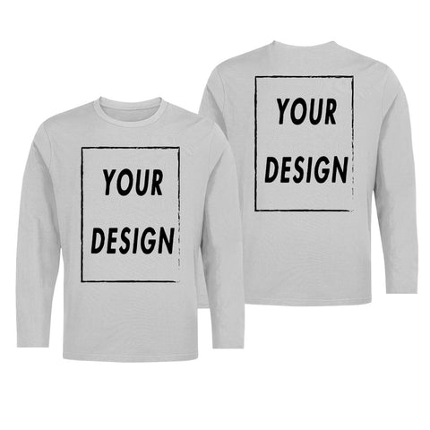 Image of Custom Long Sleeve Shirt EU Size 100% Cotton Make Your Design Logo Text High Quality Gifts Tops-FrenzyAfricanFashion.com