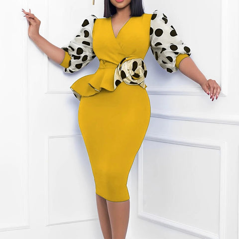 Image of Plus Size Knitted Pencil Dress for Women Clothing Autumn Winter Hip Long Skirt Female-FrenzyAfricanFashion.com