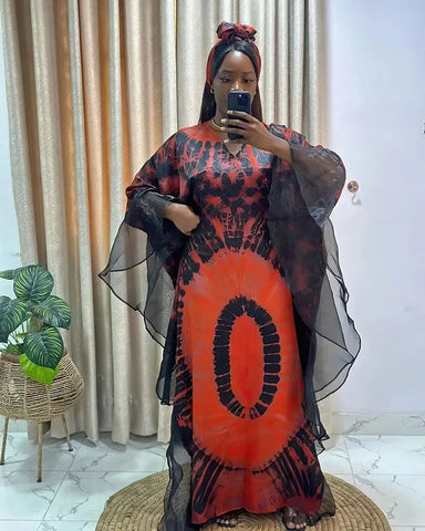 Image of African Dresses for Women Traditional Africa Clothing Dashiki Ankara Outfits Gown Abayas Robe Muslim Kaftan Maxi Long Dress 2024-FrenzyAfricanFashion.com