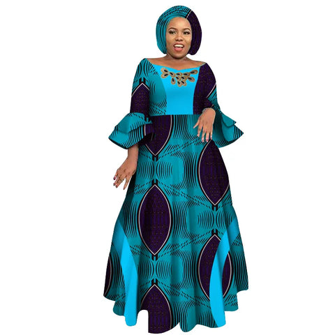 Image of Long Sleeve Dresses Women Party Wedding Dashiki African Women Dresses-FrenzyAfricanFashion.com