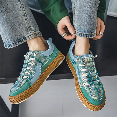 Image of Men's Run Sneaker Walking Leather Cricket Comfort Skateboard Shoes-FrenzyAfricanFashion.com